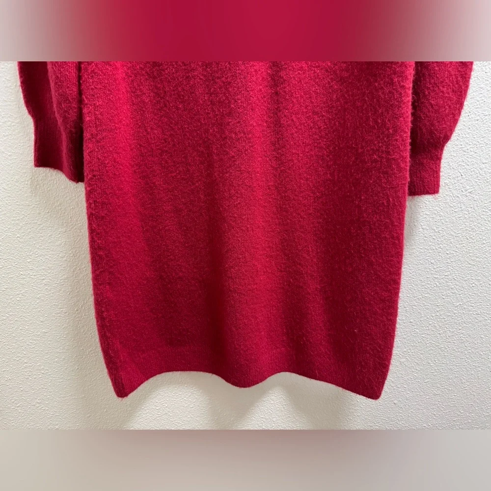 Soft Surroundings Ellen Cowl Neck Knit Sweater Dress Stretch Red Medium - Picture 9 of 10
